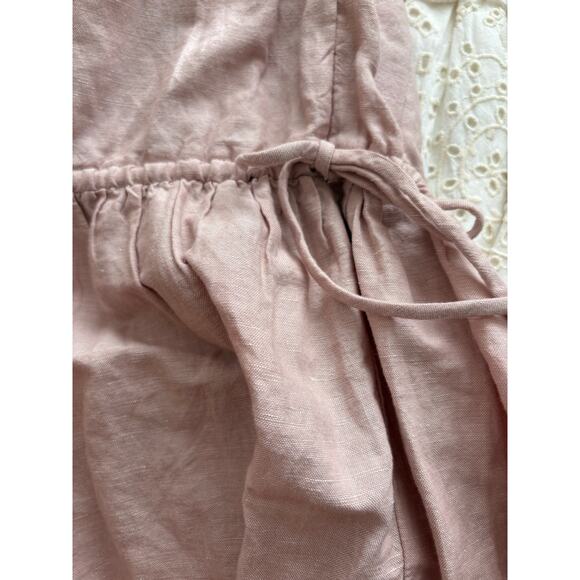 Madewell Linen Blend Lorelai Mini Dress Dusty Blush Pink Size L - Picture 10 of 12